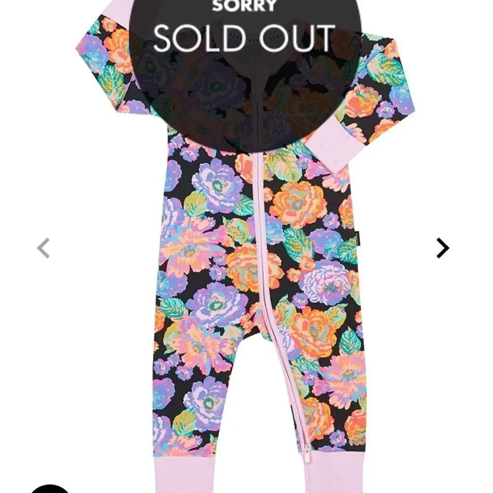 Bonds Zip‎ Wondersuit - Bright Floral 6-12 Months Nwt